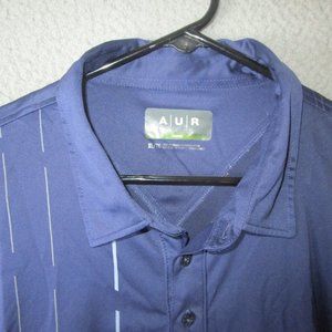 AUR AWARE MEN'S GOLF POLO SHIRT NAVY BLUE XL POLYESTER